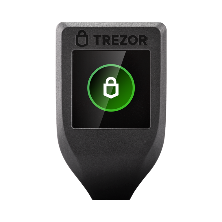 Trezor Model T front view screen lock 768x768